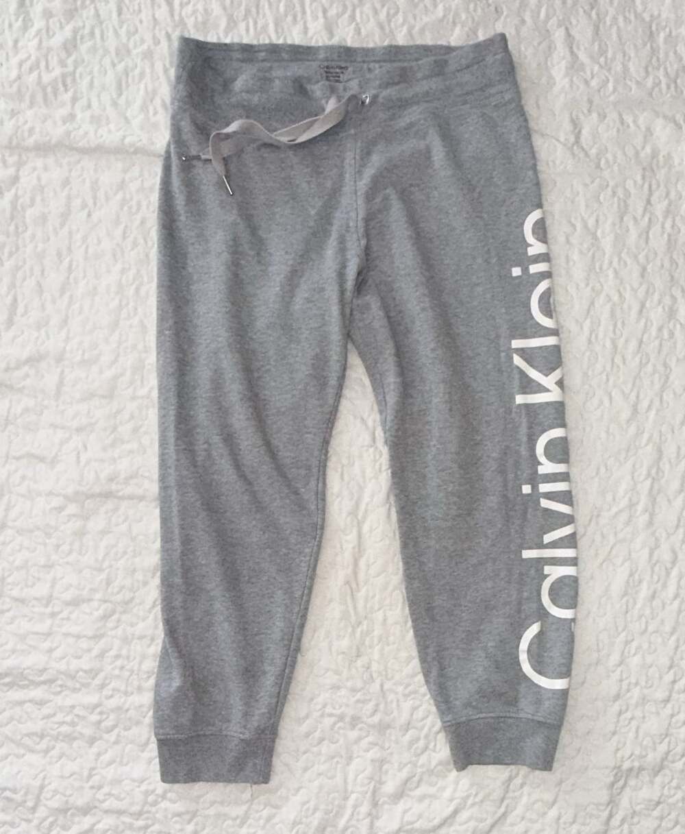 Calvin Klein Performance Gray Cuffed Jogger Sweatpants with Logo